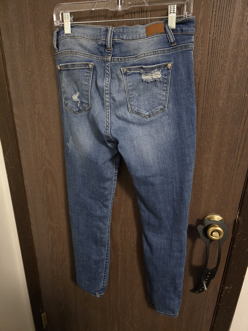 Judy Blue Blue Skinny Jeans with Leopard Patch Distressing - Picture 5 of 7